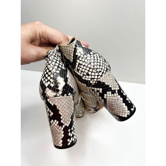 Marc Fisher LTD Boots Size 6.5 Beige Snakeskin-Embossed Unno Leather Bootie NEW - Picture 6 of 10